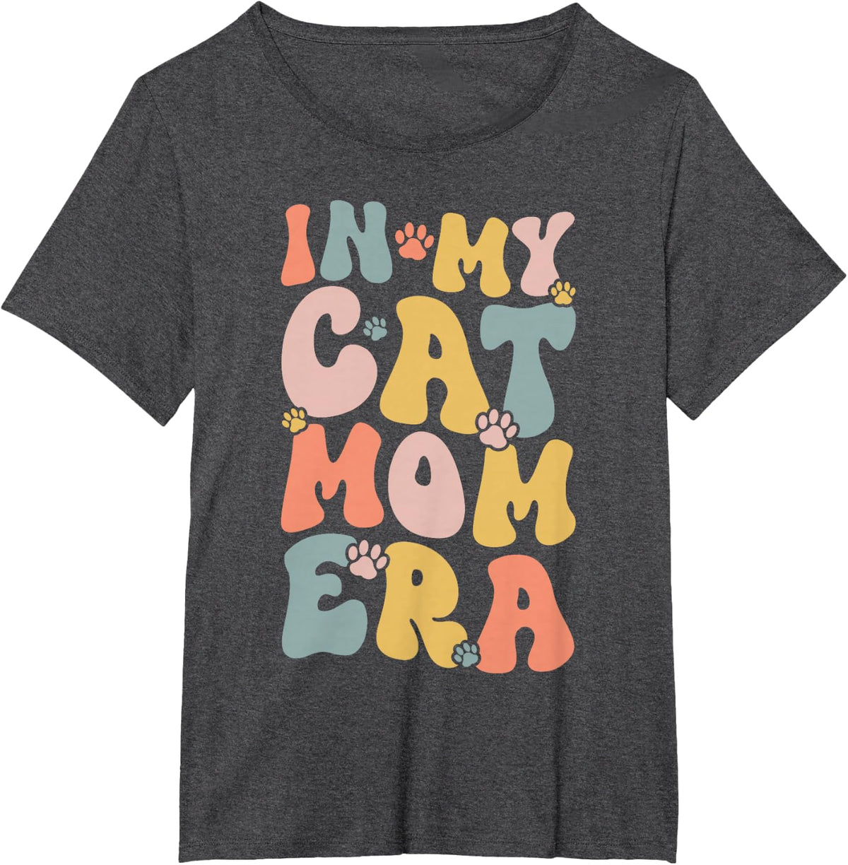 in My Cat Mom Era Cat Lover Mother's Day Proud Mom Cat T-Shirt - Dark Heather Grey