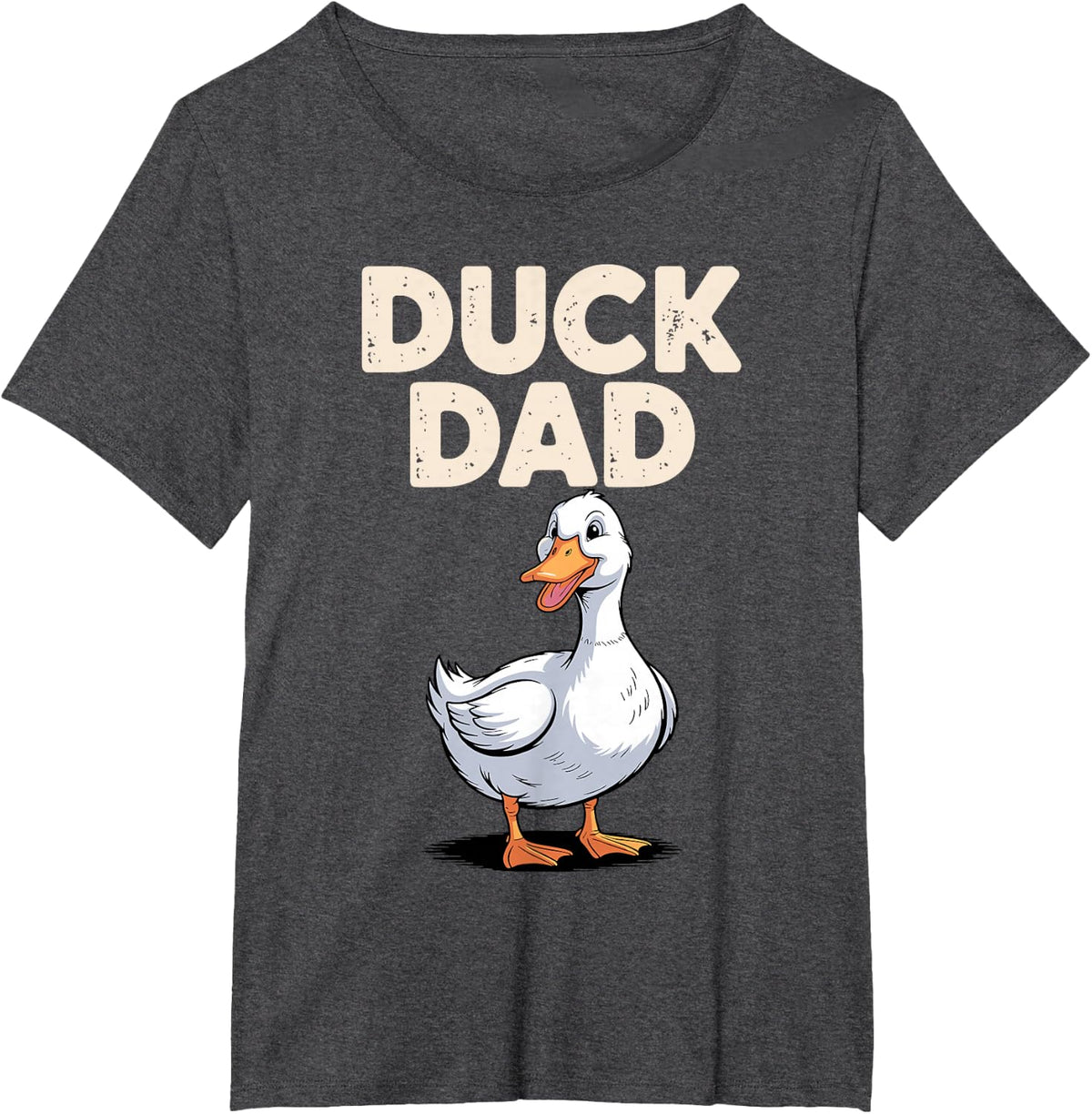 Funny Duck Dad Art for Men Boys Father Farmer Duck Dad T-Shirt - Dark Heather Grey