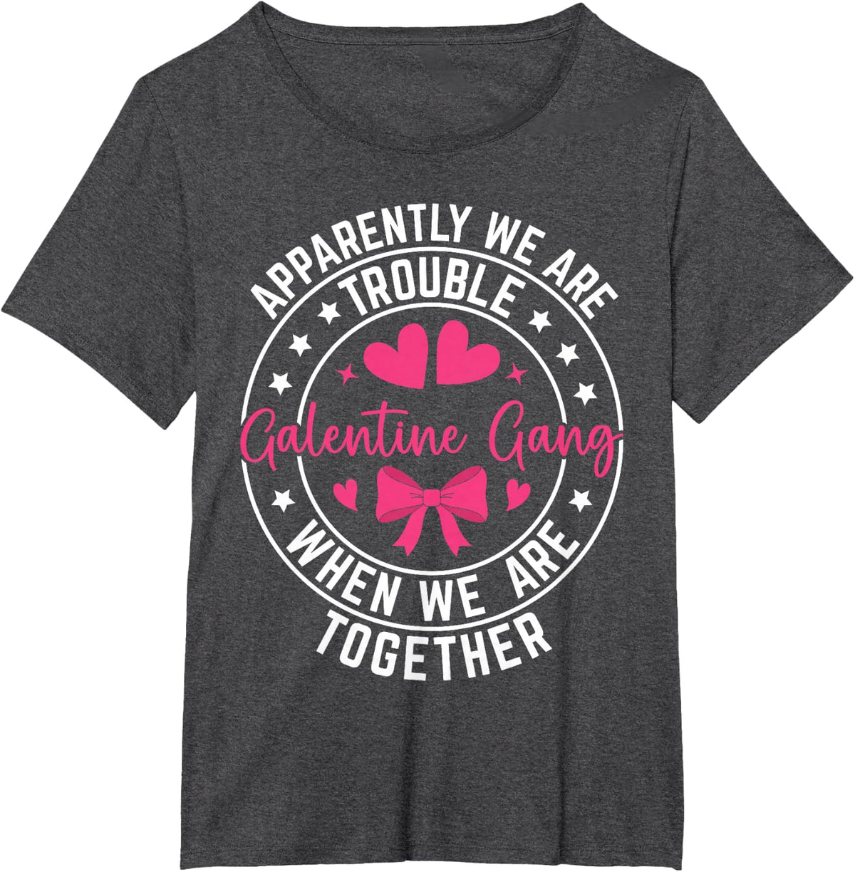 Girls Night Squad Galentines Day T-Shirt - Dark Heather Grey