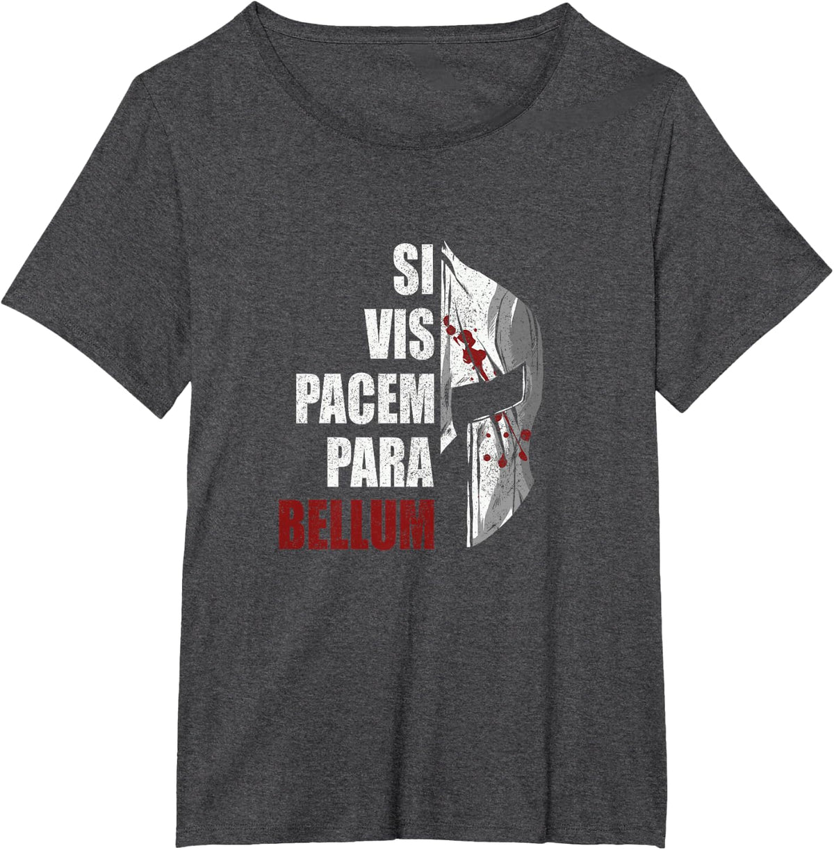 Si Vis Pacem Para Bellum, Latin Proverbs Spartan T-Shirt - Dark Heather Grey