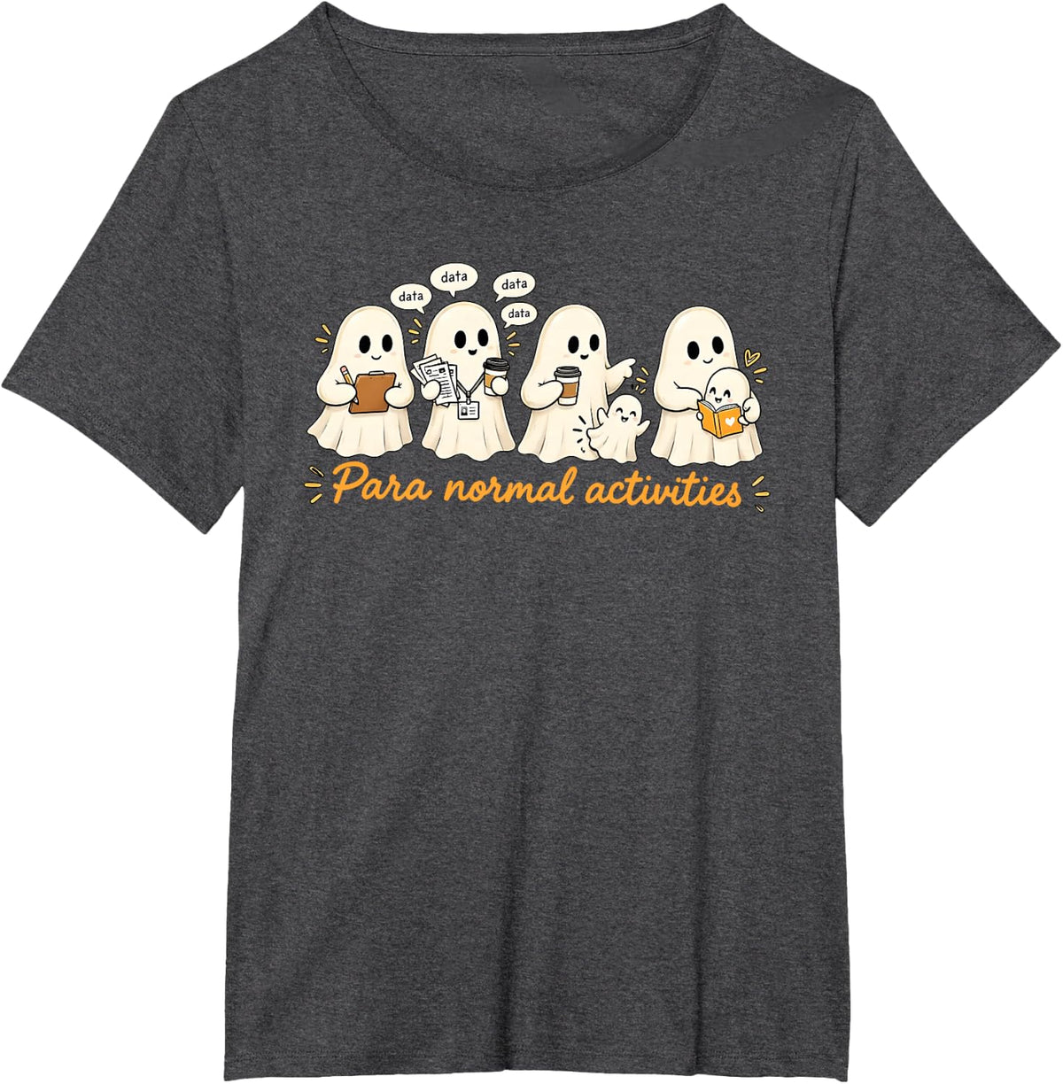 Halloween Ghost para Normal Activities Paraprofessional T-Shirt - Dark Heather Grey
