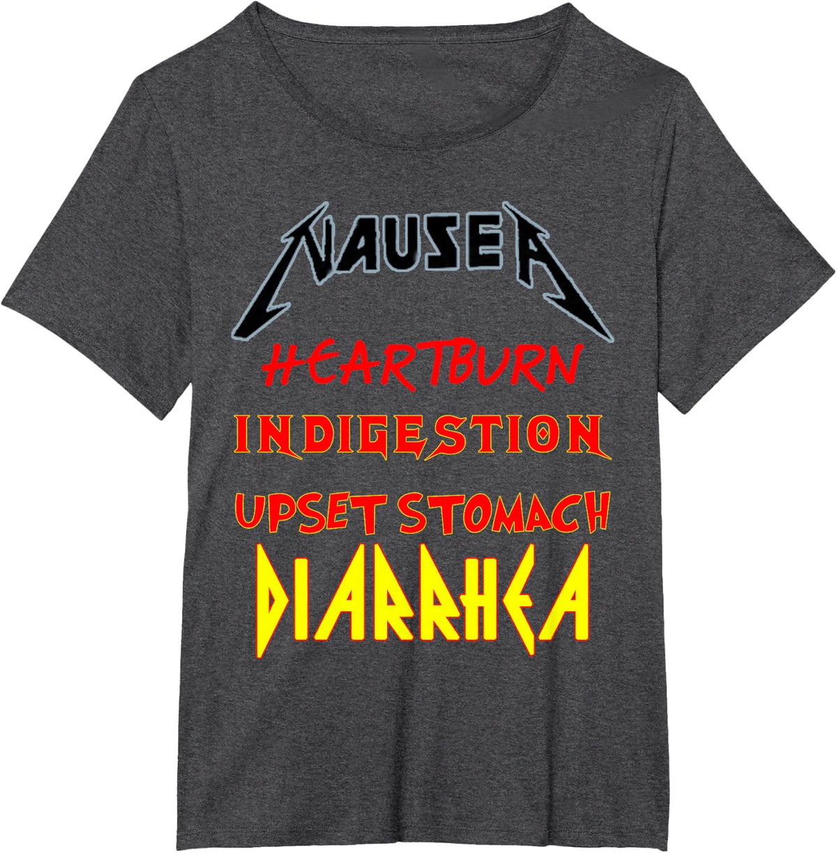 gastric complaints funny t-shirt perfect Nausea band tees T-Shirt - Dark Heather Grey