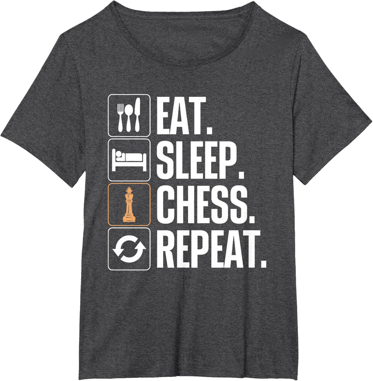 Cute Chess Player Art For Men Boys Kids Chess Lover Novelty T-Shirt - Dark Heather Grey