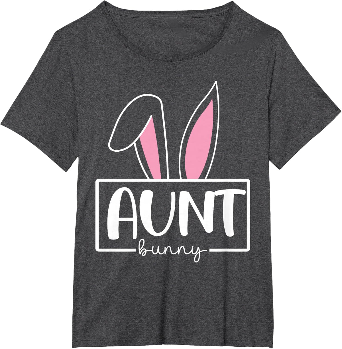 Funny Aunt Bunny Happy Easter Family Matching T-Shirt - Dark Heather Grey