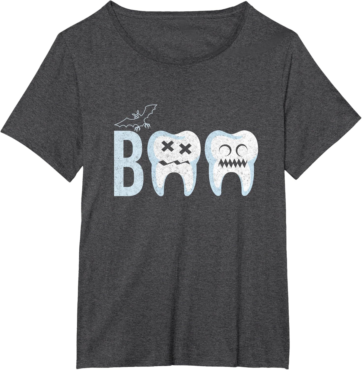 Funny Dentist Dental Teeth Halloween Boo Dental Medicine T-Shirt - Dark Heather Grey