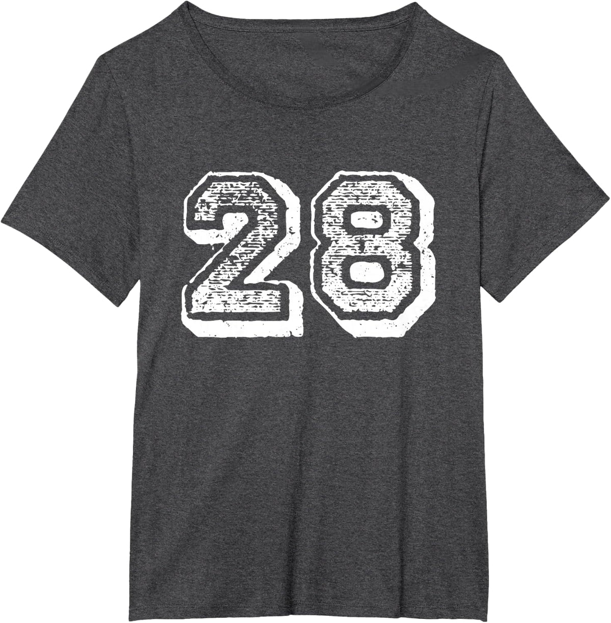 Number 28 Sports Jersey Player #28 Fan Front Print Vintage T-Shirt - Dark Heather Grey
