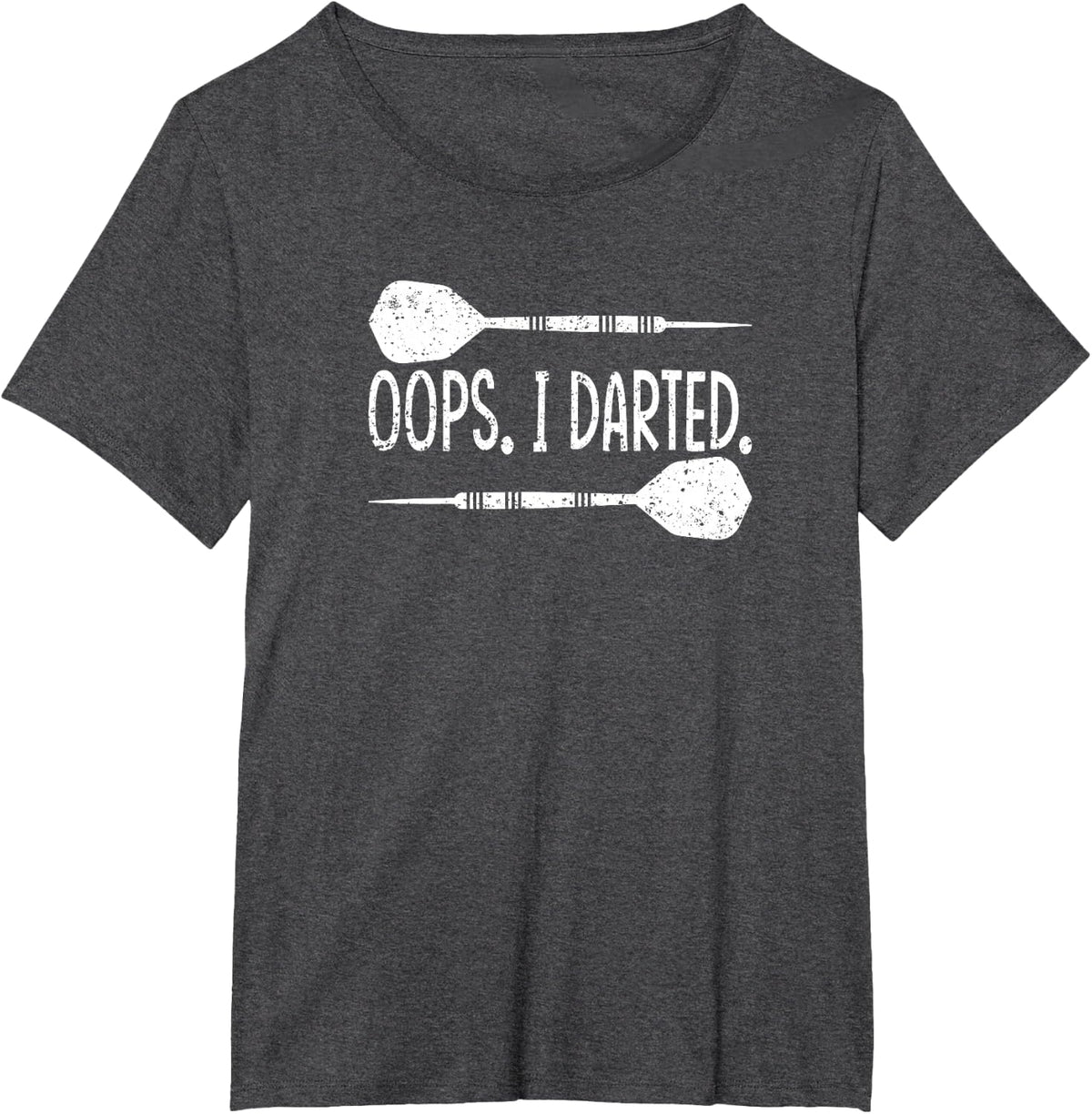 Darts Oops I Darted Dartboard Funny Dart Player T-Shirt - Dark Heather Grey