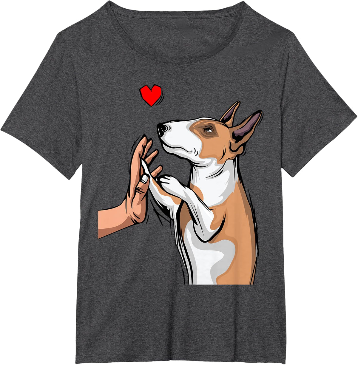 Bull Terrier Love Mama Bull Terrier Dog T-Shirt - Dark Heather Grey