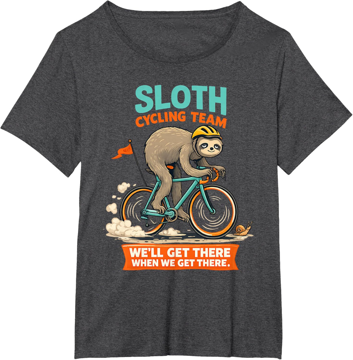 Sloth Cycling Team - Bicycle Cyclist Animal Lover T-Shirt - Dark Heather Grey