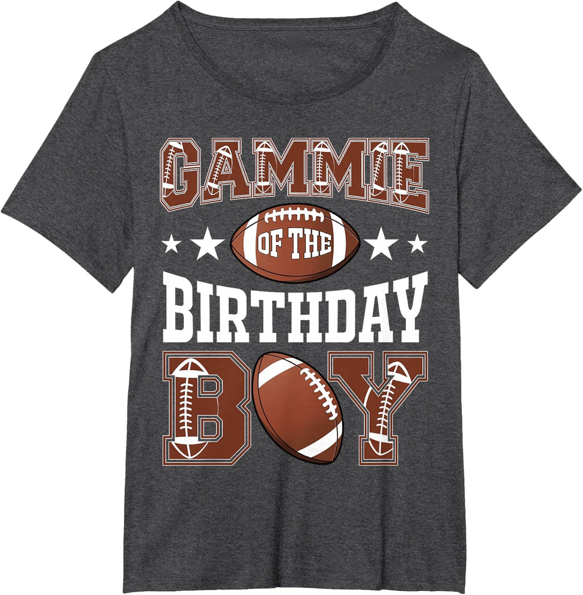 Gammie Of The Birthday Boy Football Game Day T-Shirt - Dark Heather Grey