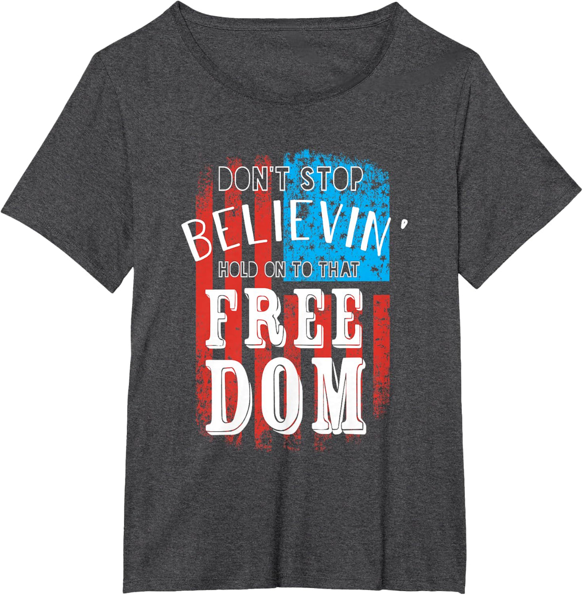 American Flag Patriotic Saying 4th of July USA Pride T-Shirt - Dark Heather Grey