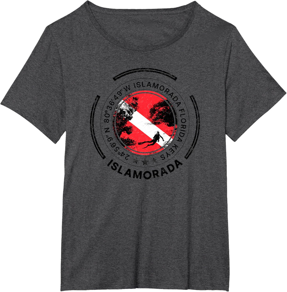 Islamorada Florida Keys Diving T-Shirt - Dark Heather Grey