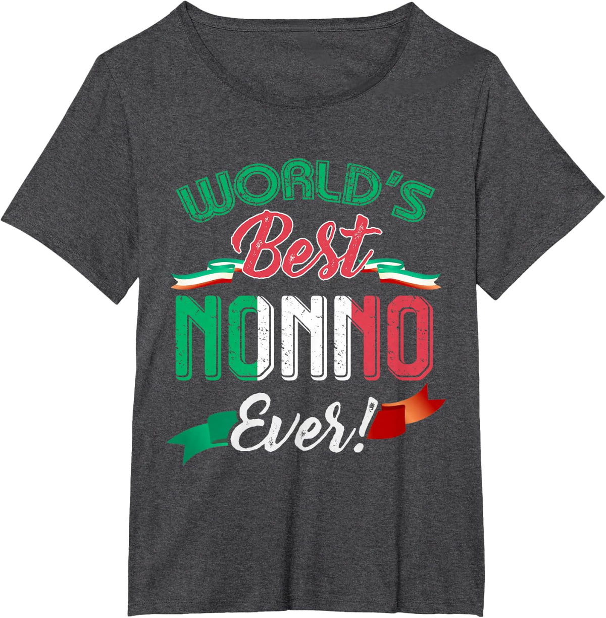 World's Best Nonno Ever Shirt - Italian Grandfather's T-Shirt - Dark Heather Grey