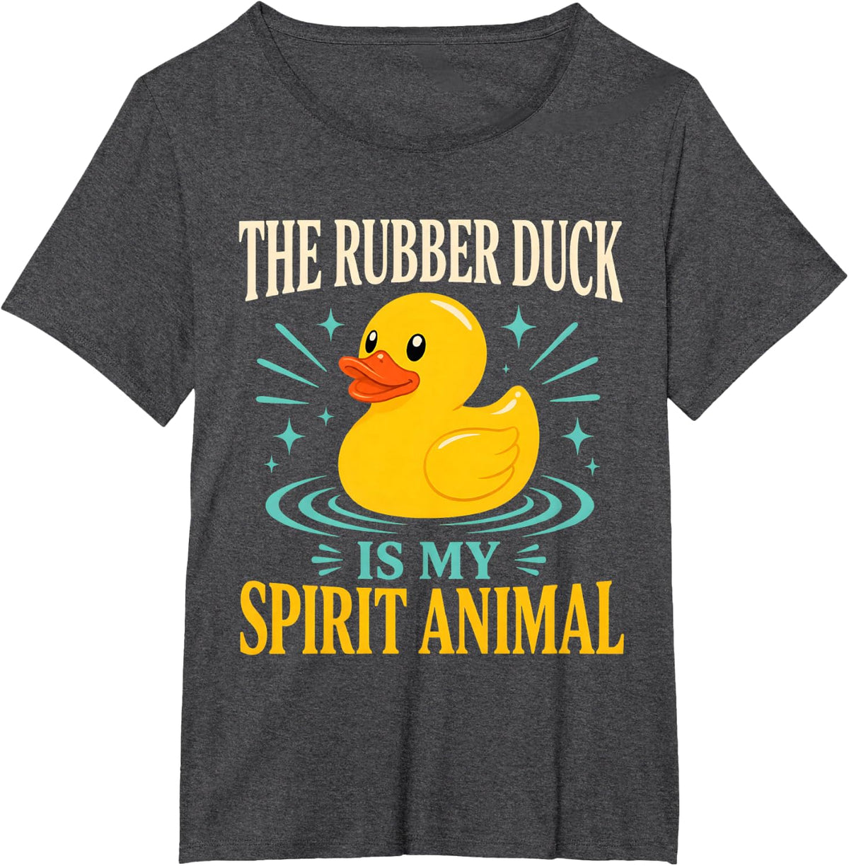 Rubber Duck is My Spirit Animal T-Shirt - Dark Heather Grey