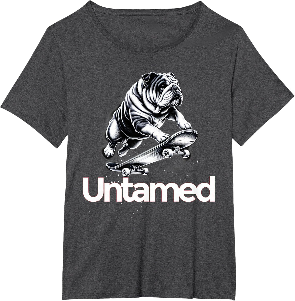 English Bulldog Untamed T-Shirt - Dark Heather Grey