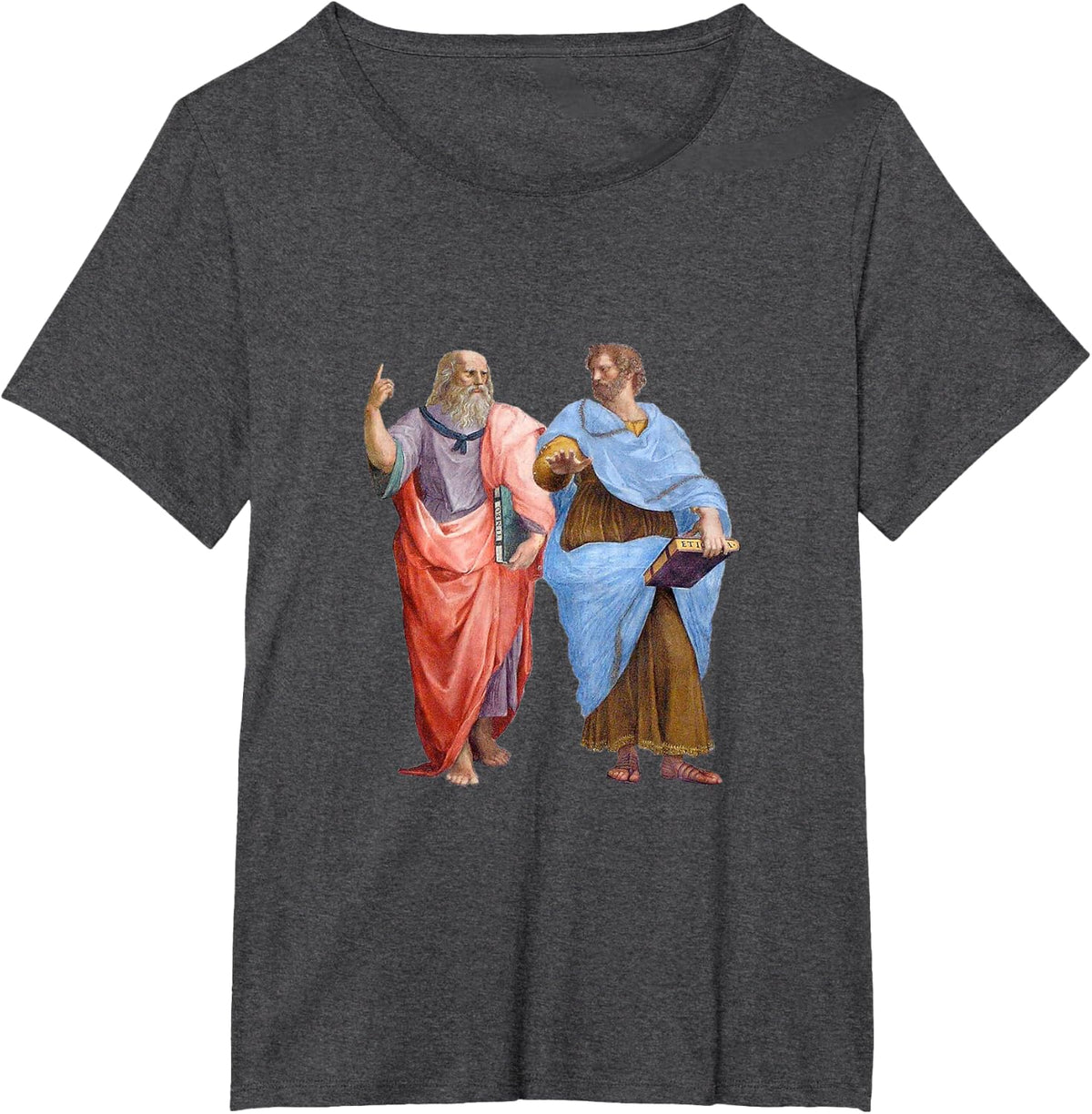 Plato and Aristotle from The School of Athens Renaissance T-Shirt - Dark Heather Grey