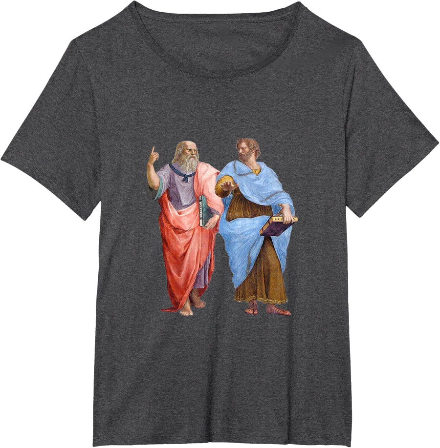 Plato and Aristotle from The School of Athens Renaissance T-Shirt - Dark Heather Grey