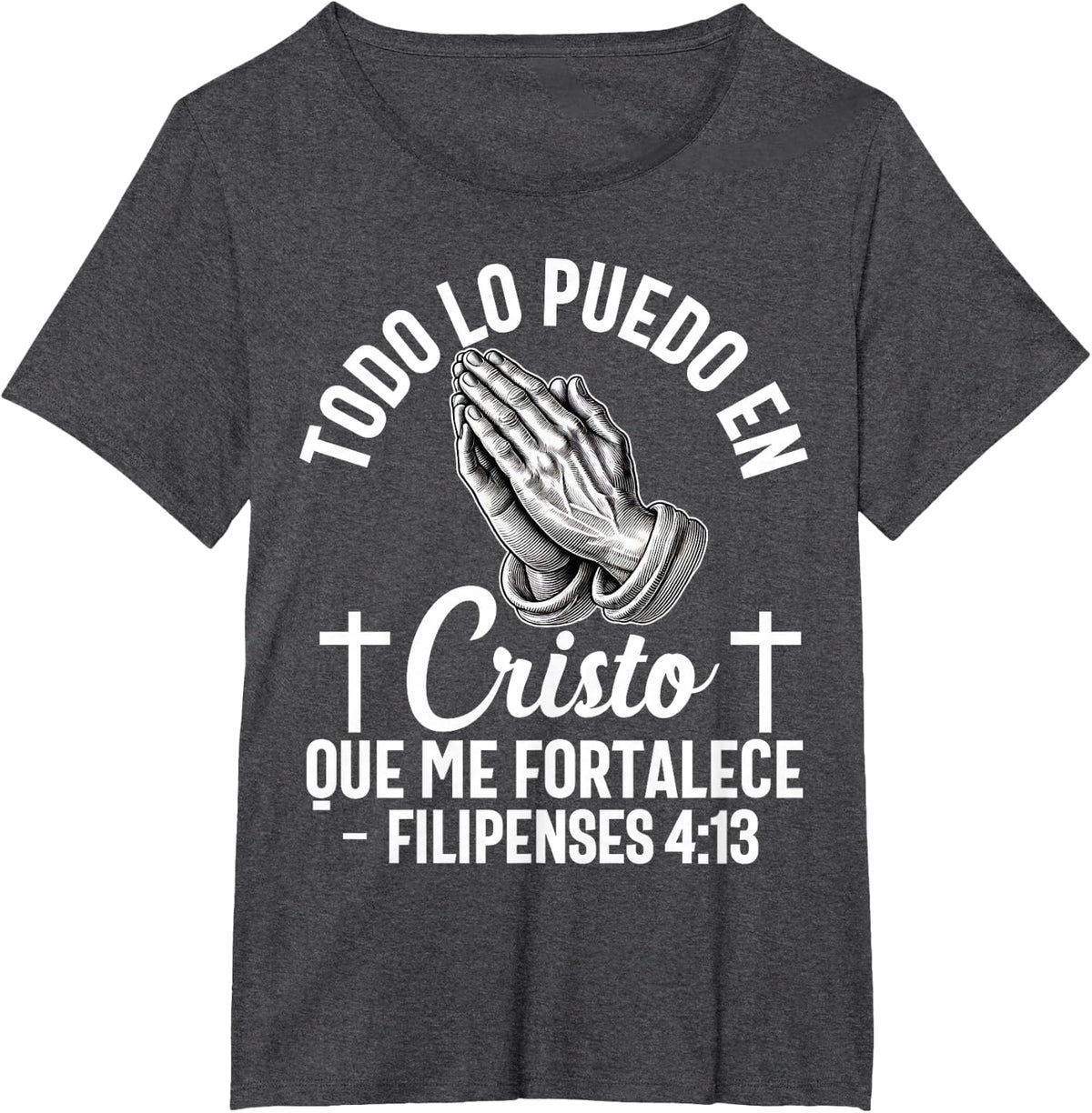 Camiseta cristiana en espanol Hombre Mujer Spanish Christian T-Shirt - Dark Heather Grey