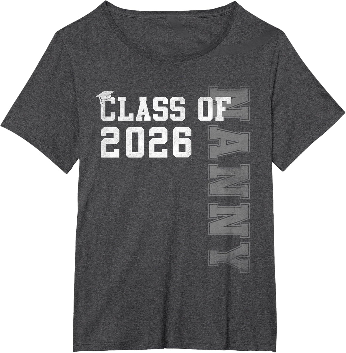 Proud Nanny Of A 2026 Graduate Grad Senior Graduation T-Shirt - Dark Heather Grey