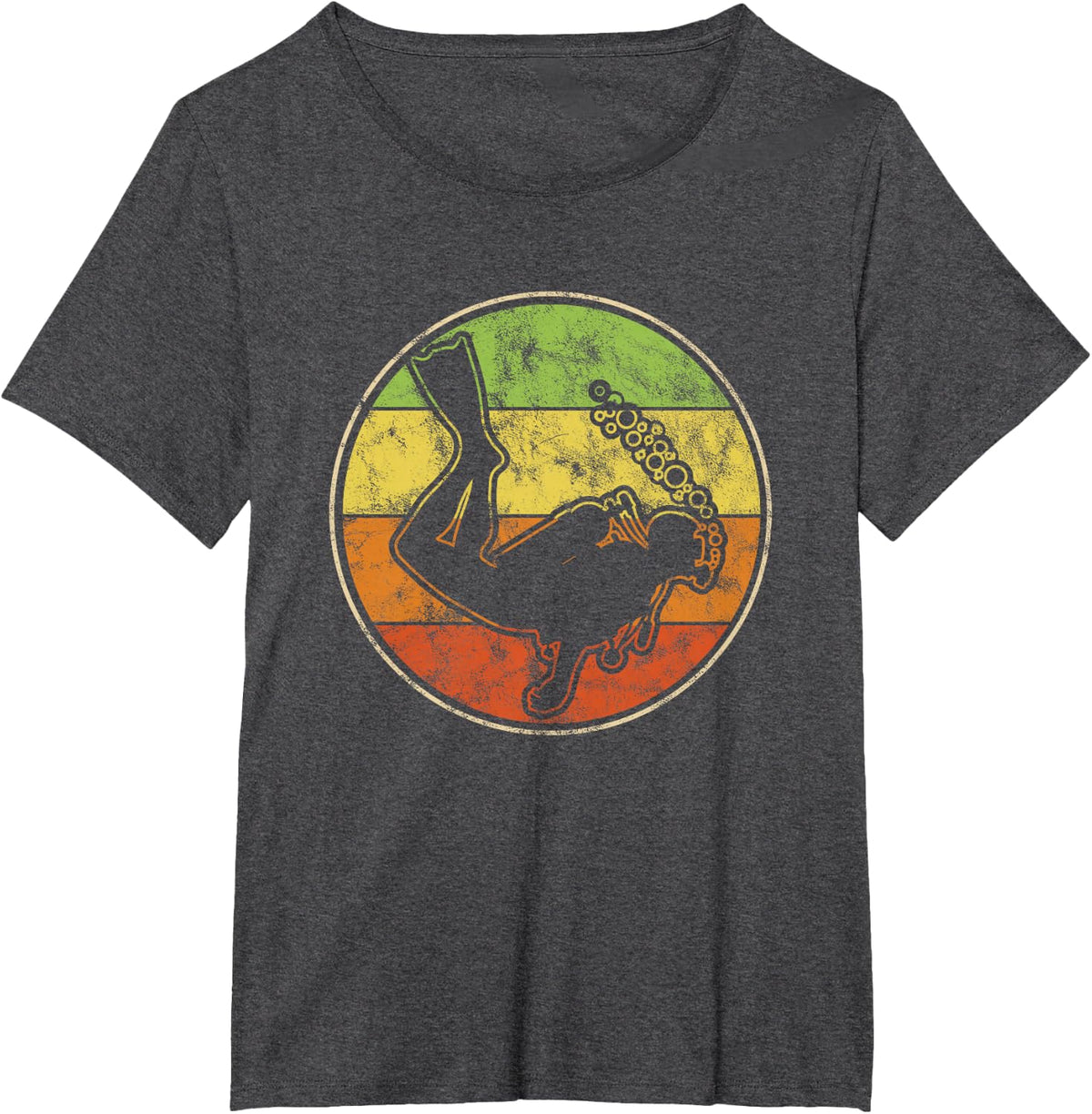 Vintage Diving Graphic for Scuba Diver Retro T-Shirt - Dark Heather Grey