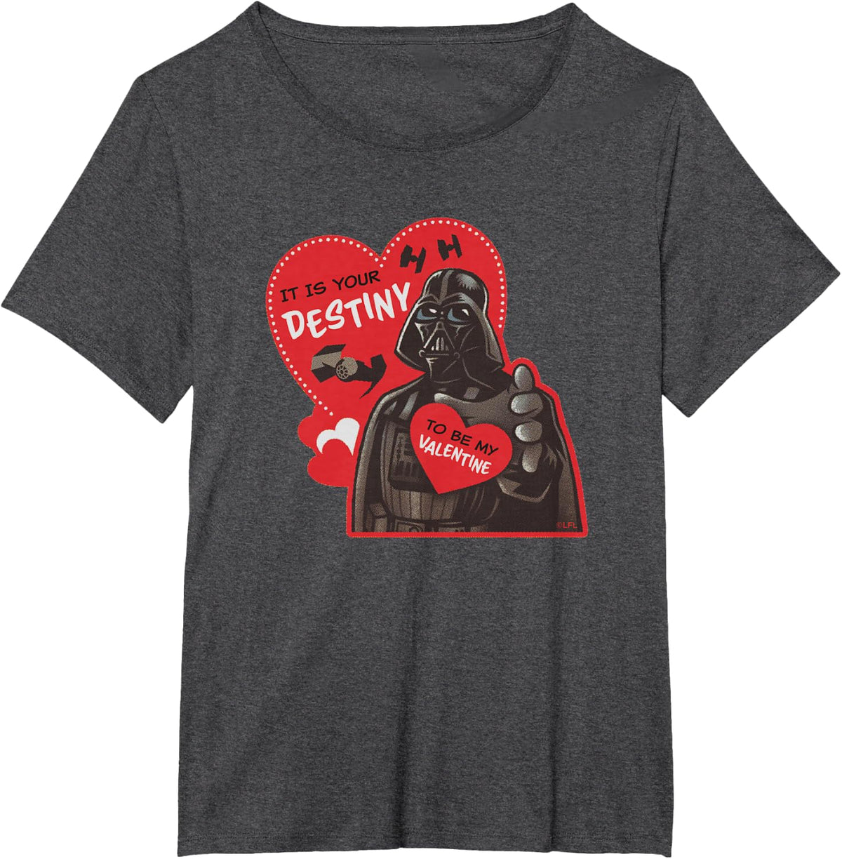 Star Wars Darth Vader It Is Your Destiny to Be My Valentine T-Shirt - Dark Heather Grey
