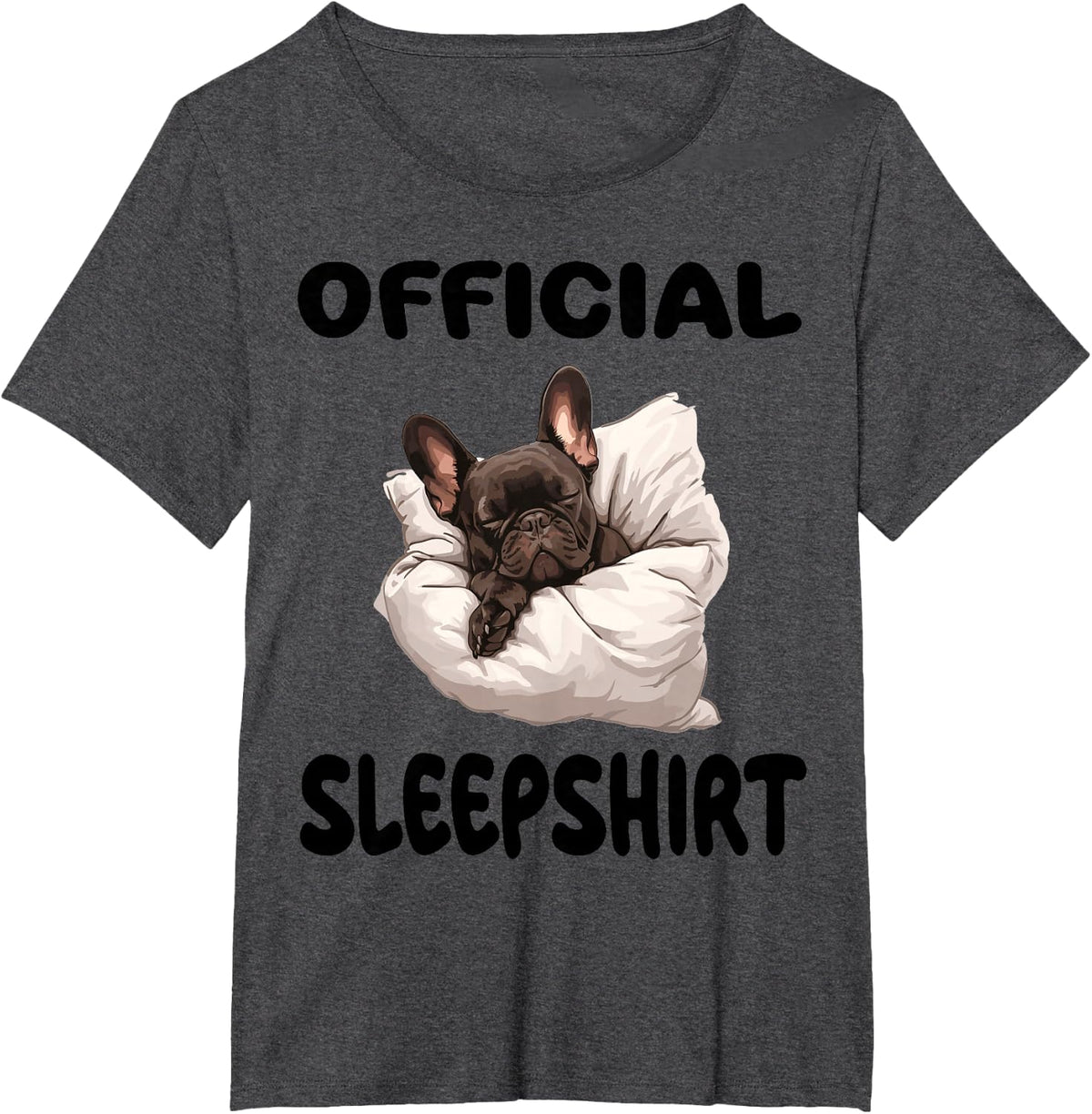 Official French Bulldog Pyjamas T-Shirt - Dark Heather Grey