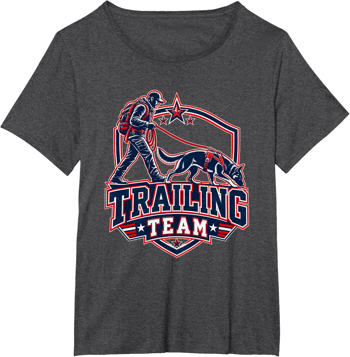 Trailing Team Mantrailing Dog Bloodhound Handler Shirt T-Shirt - Dark Heather Grey