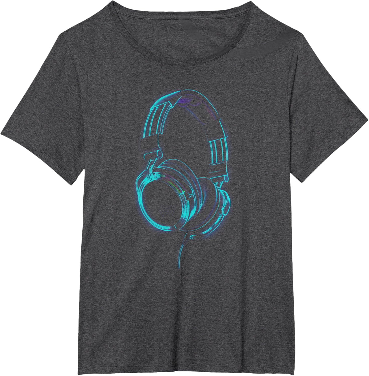 Headphones Music DJ Hip Hop Audio T-Shirt - Dark Heather Grey