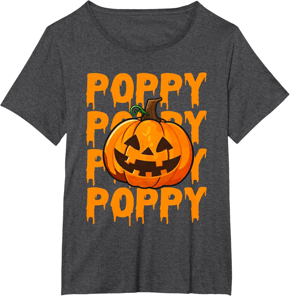 Poppy Pumpkin Matching Family Halloween T-Shirt - Dark Heather Grey