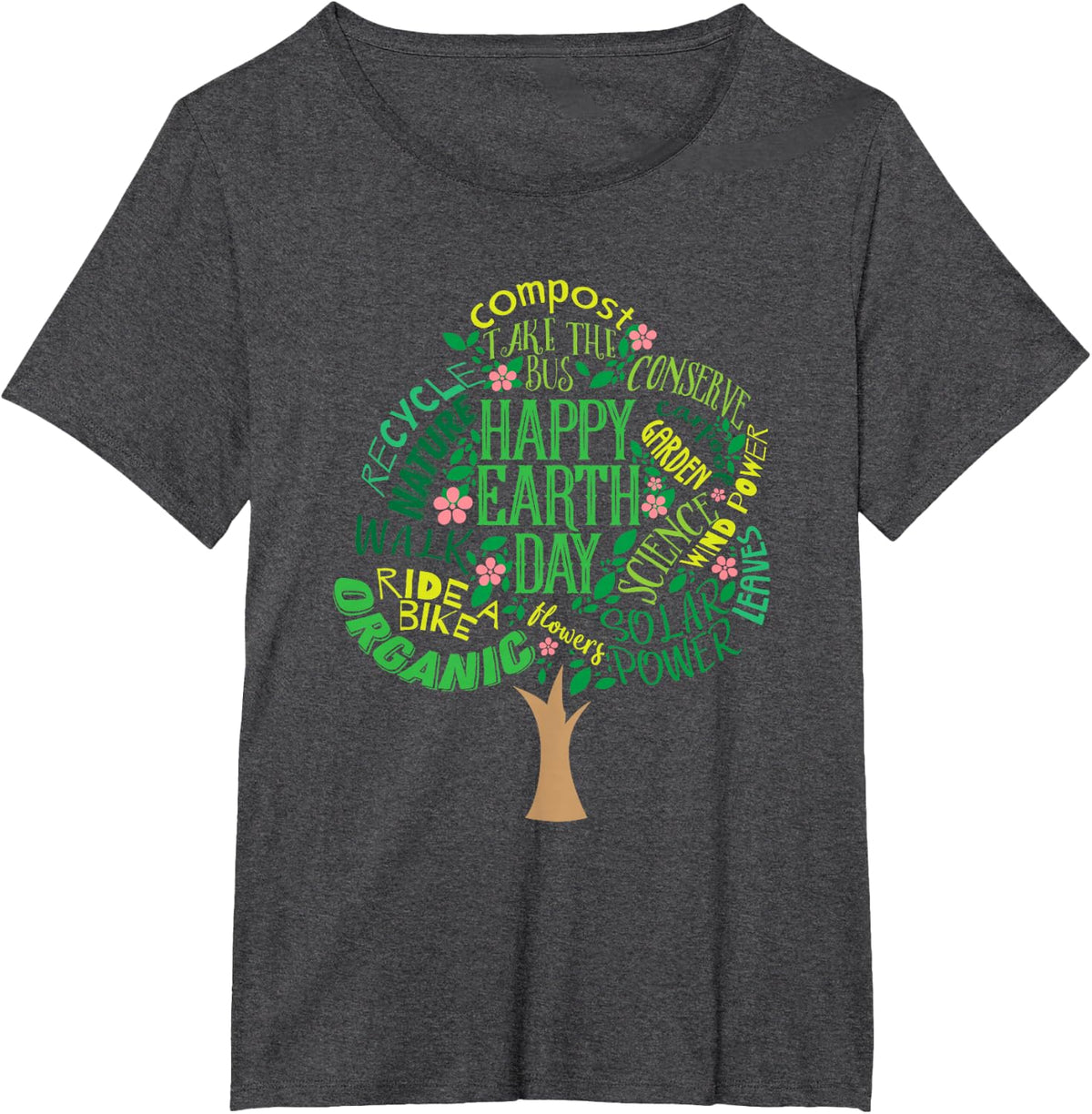 Happy Earth Day 2019 Shirts Cute Tree Drawing Illustration T-Shirt - Dark Heather Grey