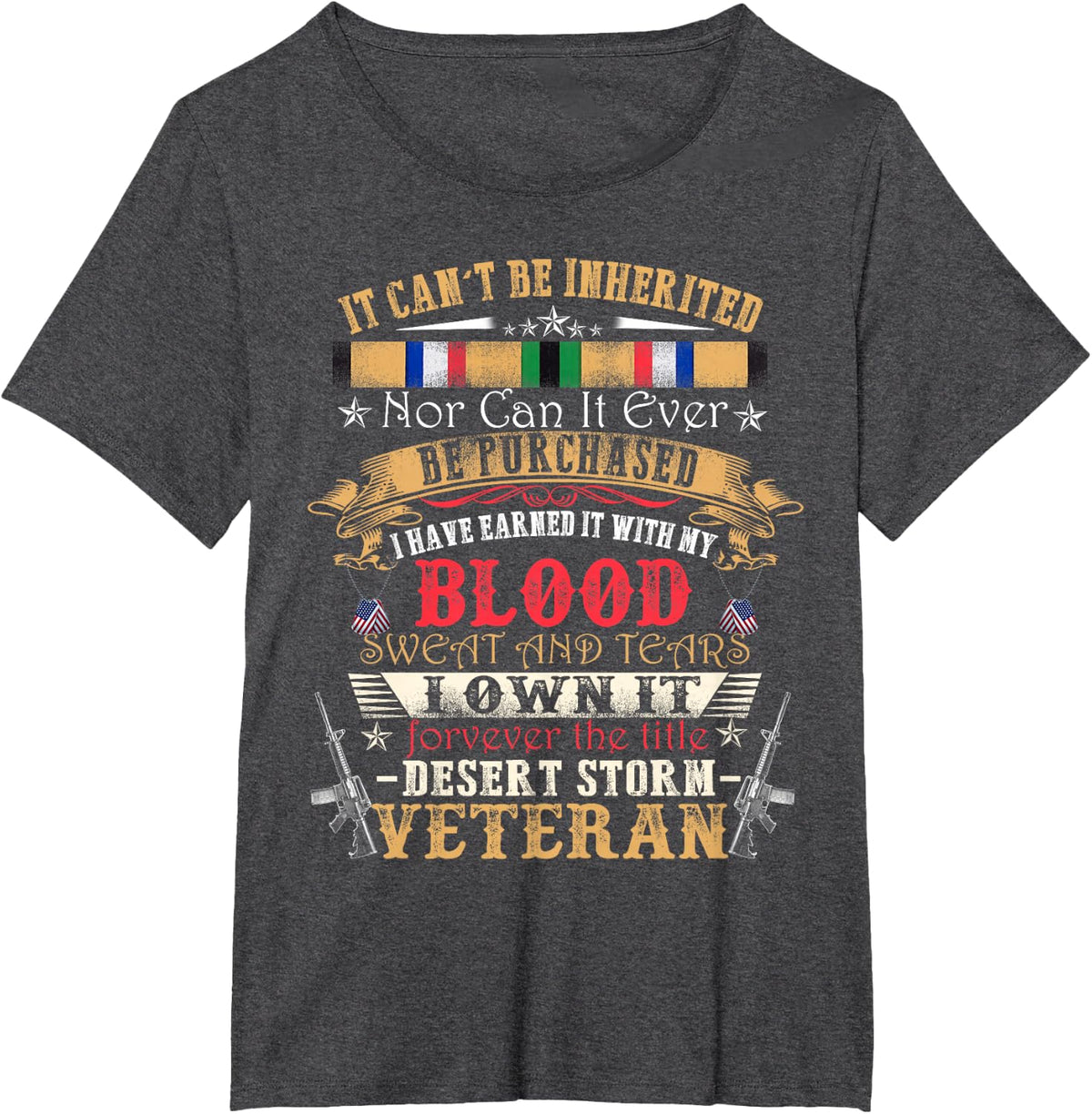 Desert Storm Veteran Desert Shield Vet - Proud Veteran Day T-Shirt - Dark Heather Grey