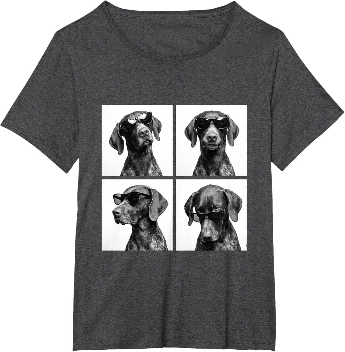 Funny German Short Haired Pointer Meme Cute Dog Photo Booth T-Shirt - Dark Heather Grey