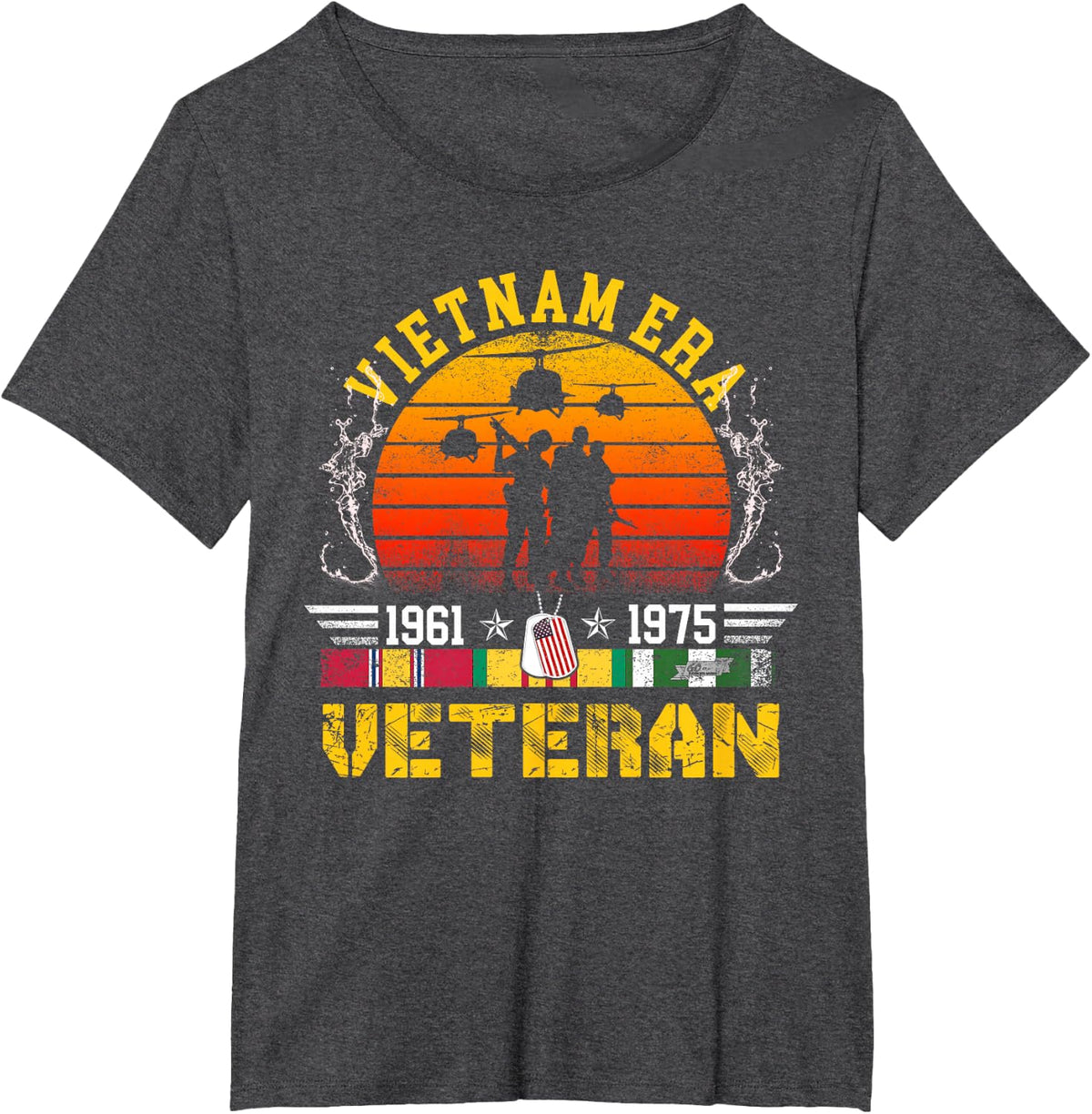 Veteran Gift T-Shirt Vietnam War Era Retired Soldier T-Shirt - Dark Heather Grey