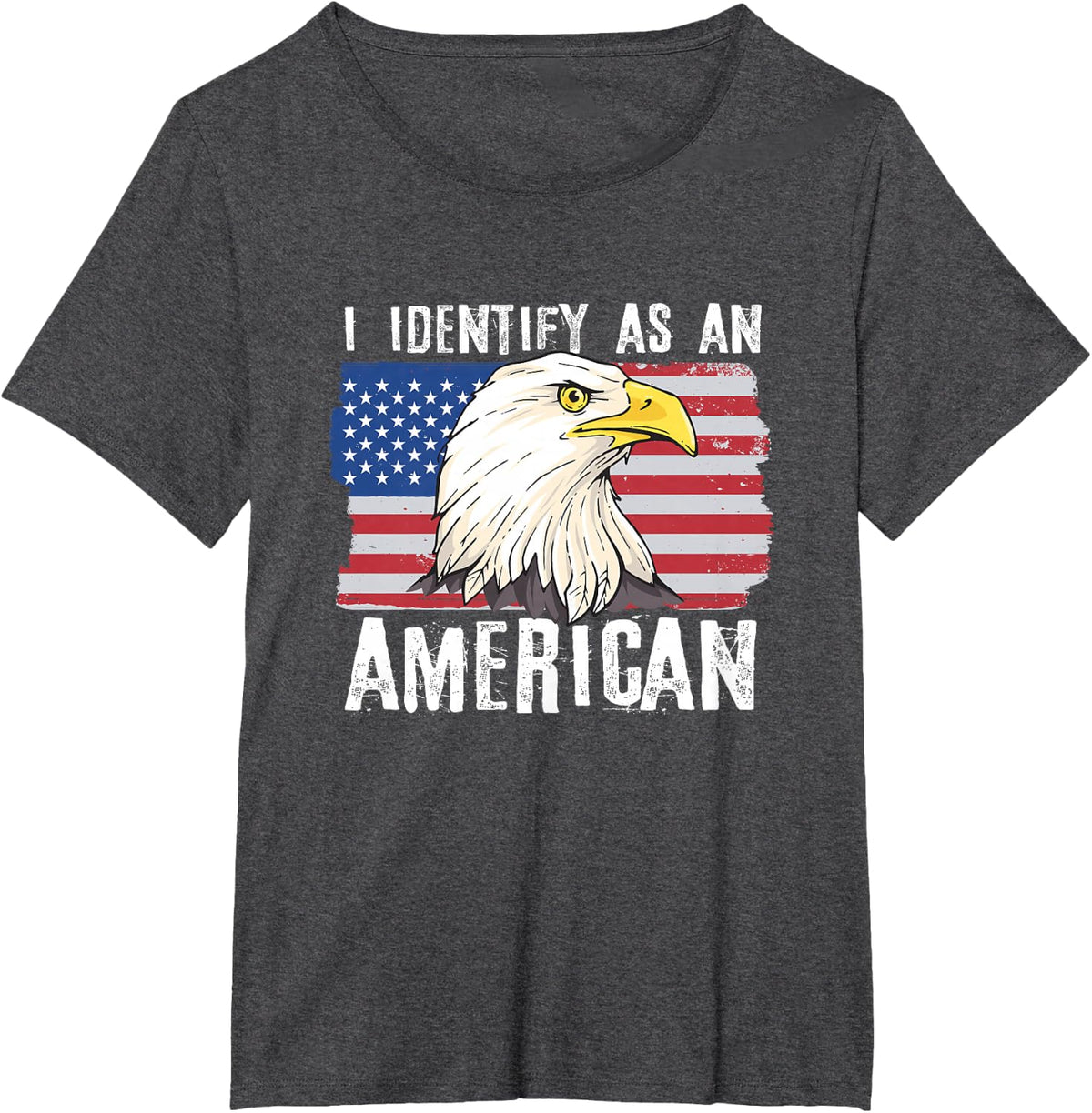 I Identify As An American Proud US American T-Shirt - Dark Heather Grey