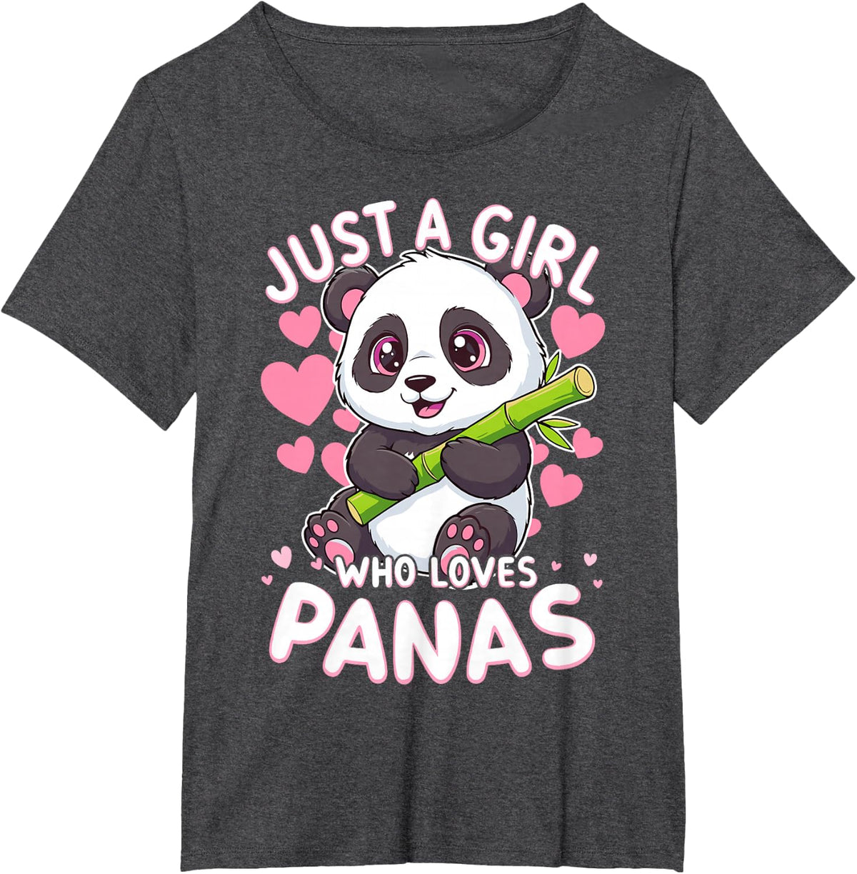 Panda Cute Animal Just a Girl Who Loves Pandas T-Shirt - Dark Heather Grey