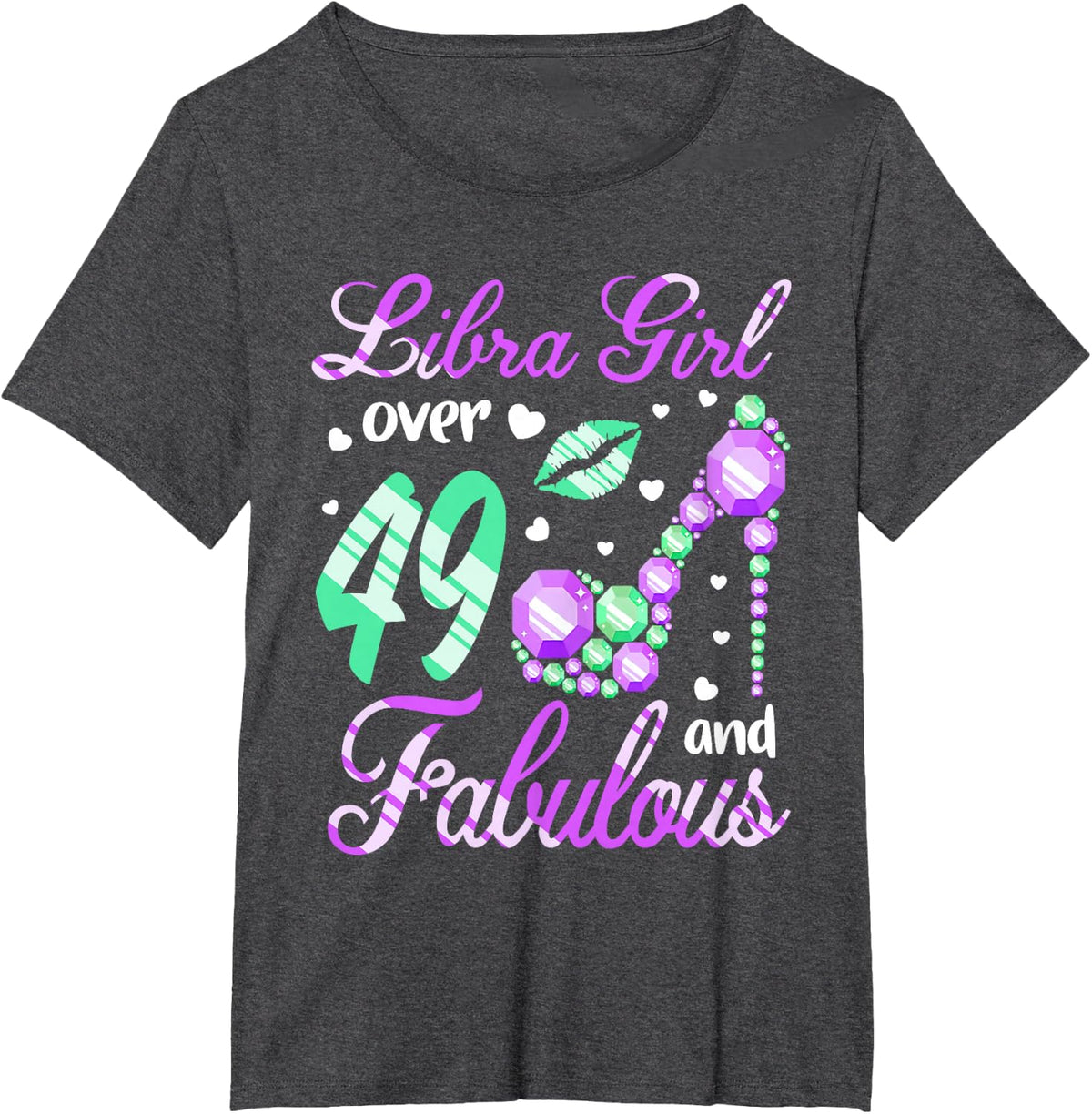 Libra Girl Over 49 Years Old and Fabulous 49th Birthday T-Shirt - Dark Heather Grey