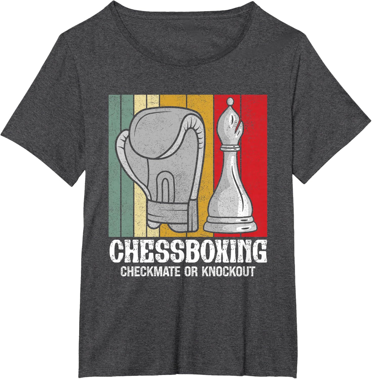 Chessboxing - Checkmate Or Knockout Chess Boxing T-Shirt - Dark Heather Grey