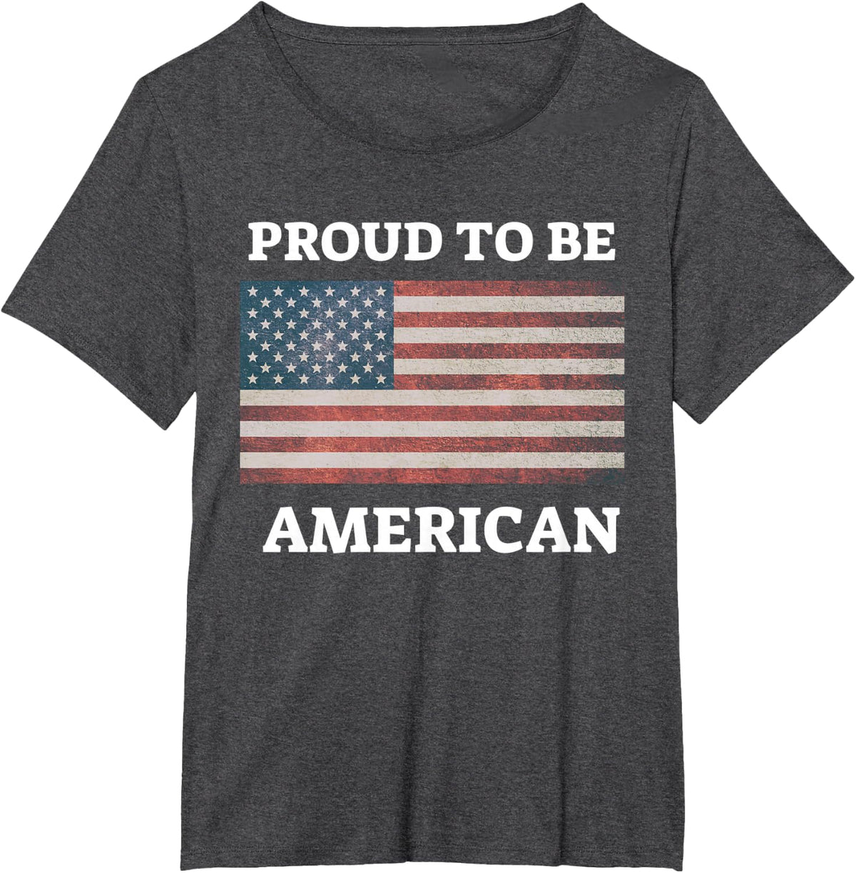 Patriotic USA Flag Proud To Be American Gift Citizen Veteran T-Shirt - Dark Heather Grey