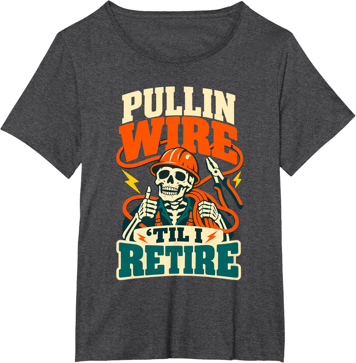 Funny Wireman Electrician Electrical Trade Worker Humor T-Shirt - Dark Heather Grey