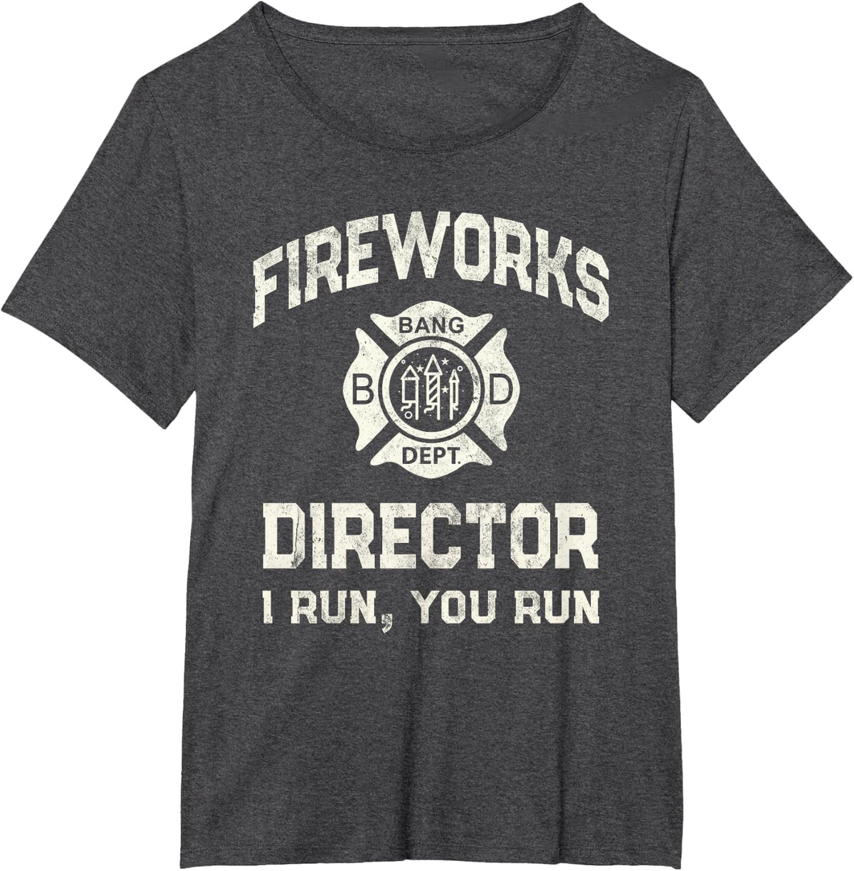 Funny FIREWORKS DIRECTOR Pyro Safety Technician Boom Squad T-Shirt - Dark Heather Grey