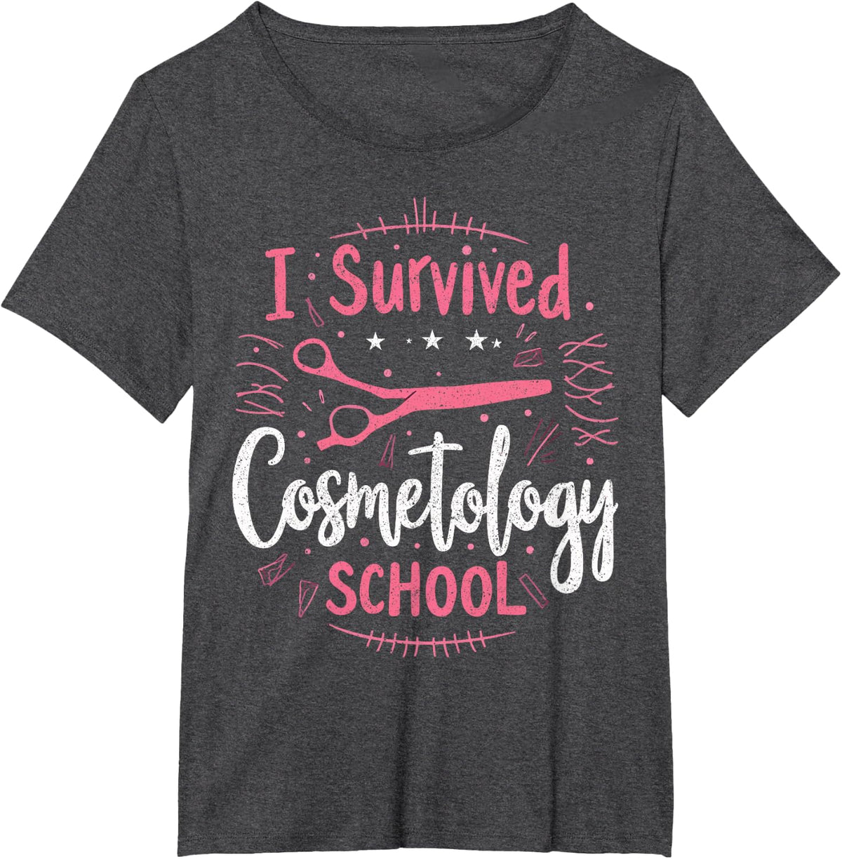 I Survived Cosmetology School T-Shirt - Dark Heather Grey