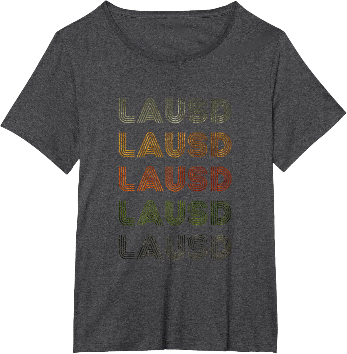 Love Heart Lausd Tee Grunge Vintage Style Black Lausd T-Shirt - Dark Heather Grey