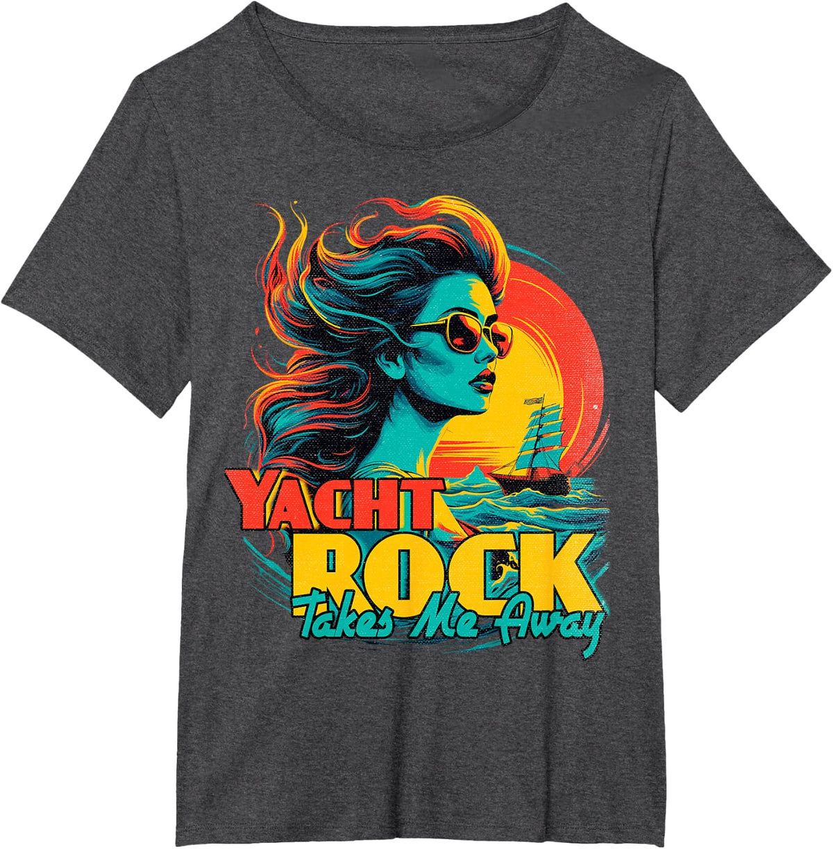Yacht Rock Takes Me Away Party Boat Sailing Yacht Rock T-Shirt - Dark Heather Grey