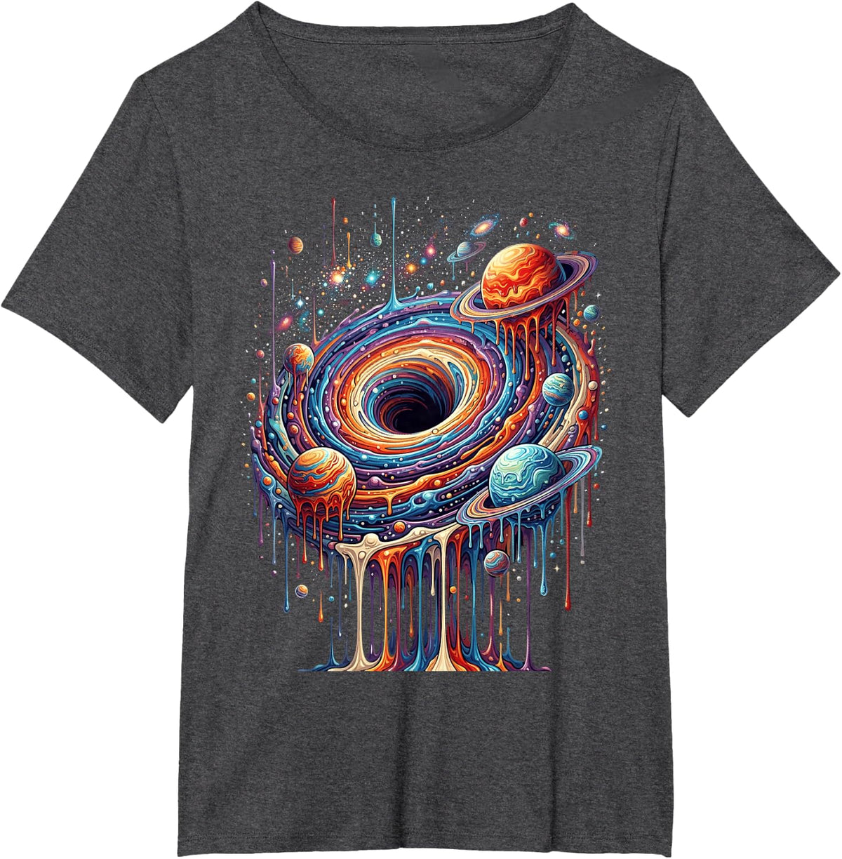 Black Hole Physics Galaxy Planets Space Lover Astrophysicist T-Shirt - Dark Heather Grey