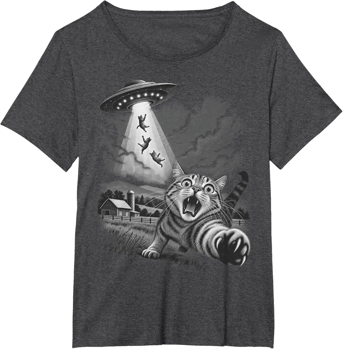 Farm Scene T-Shirt - Dark Heather Grey