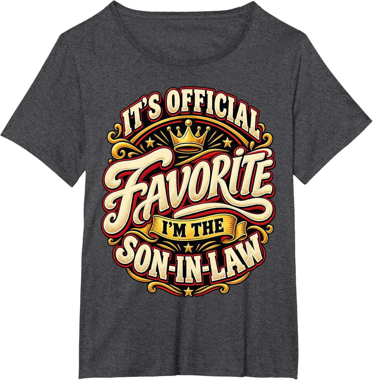 It's Official Favorite I'm the Son-in-Law Family Humor T-Shirt - Dark Heather Grey