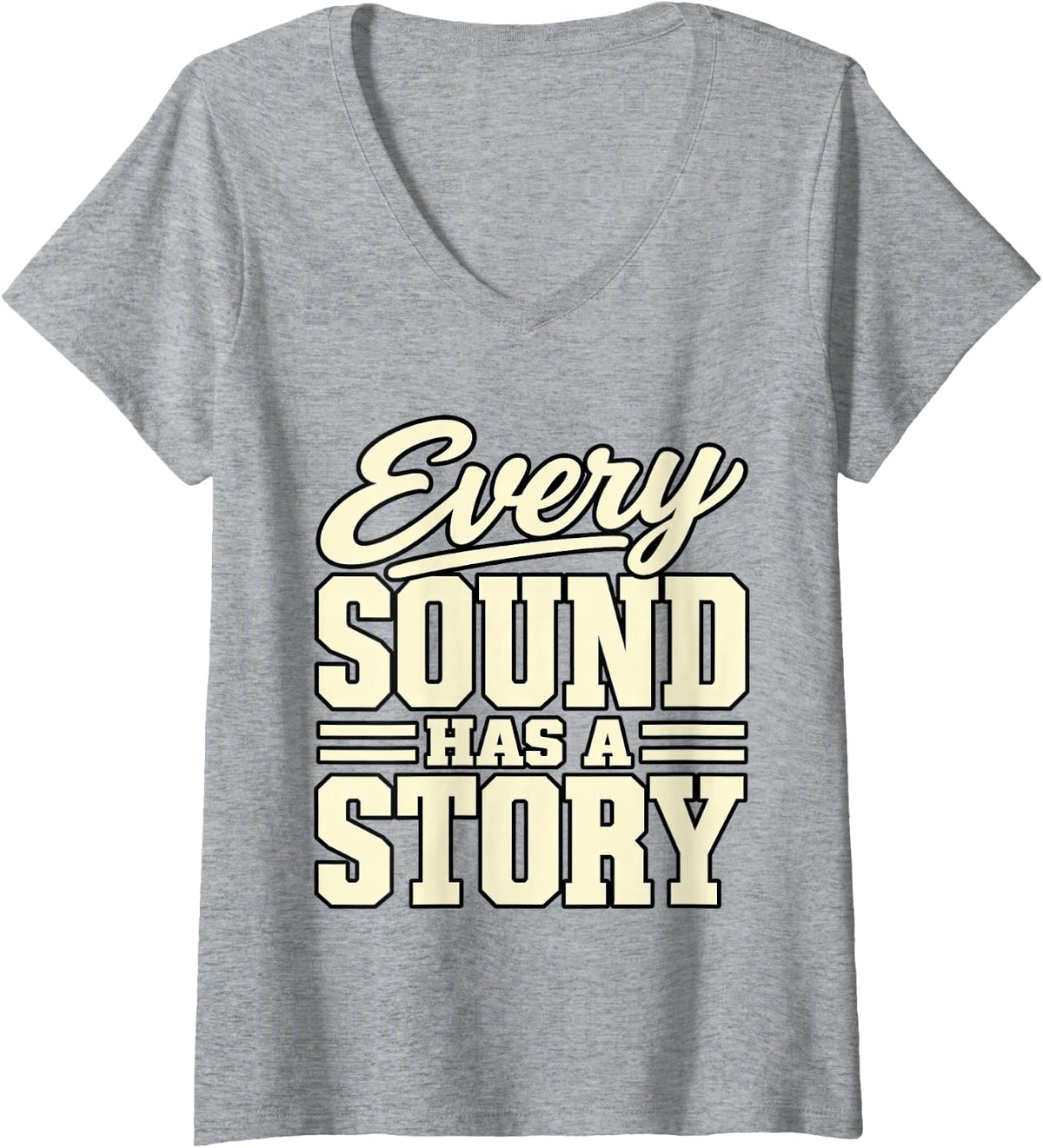 Women's Speech Therapy Every Sound Has A Story Pathologist Therapist V-Neck T-Shirt - Heather Grey