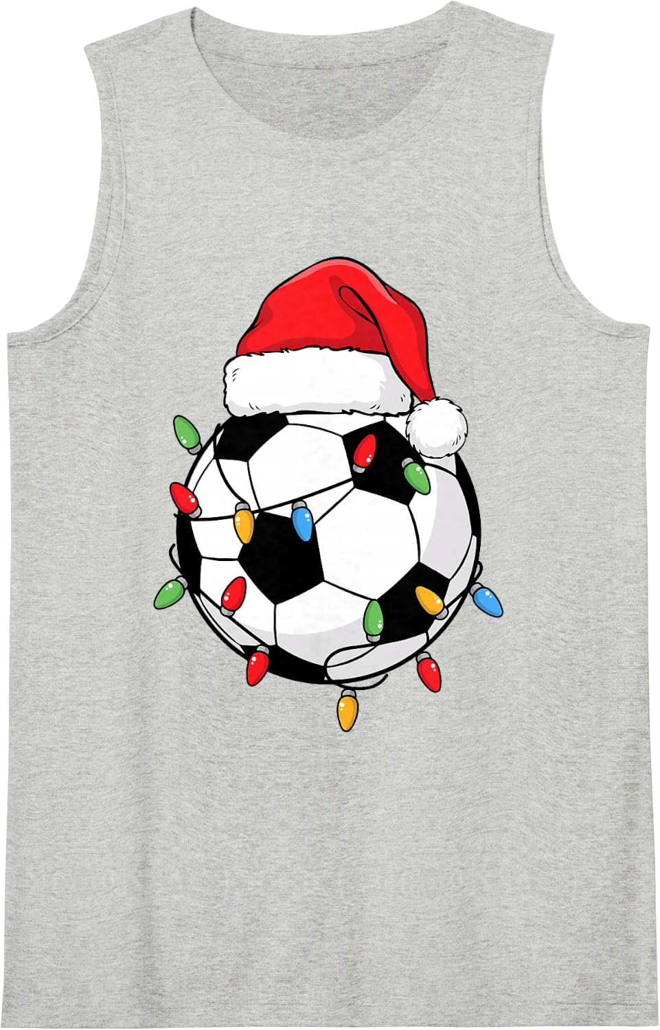 Soccer Lover Funny Christmas Xmas Men Women Kids Sleeveless Tank Top - Heather Grey