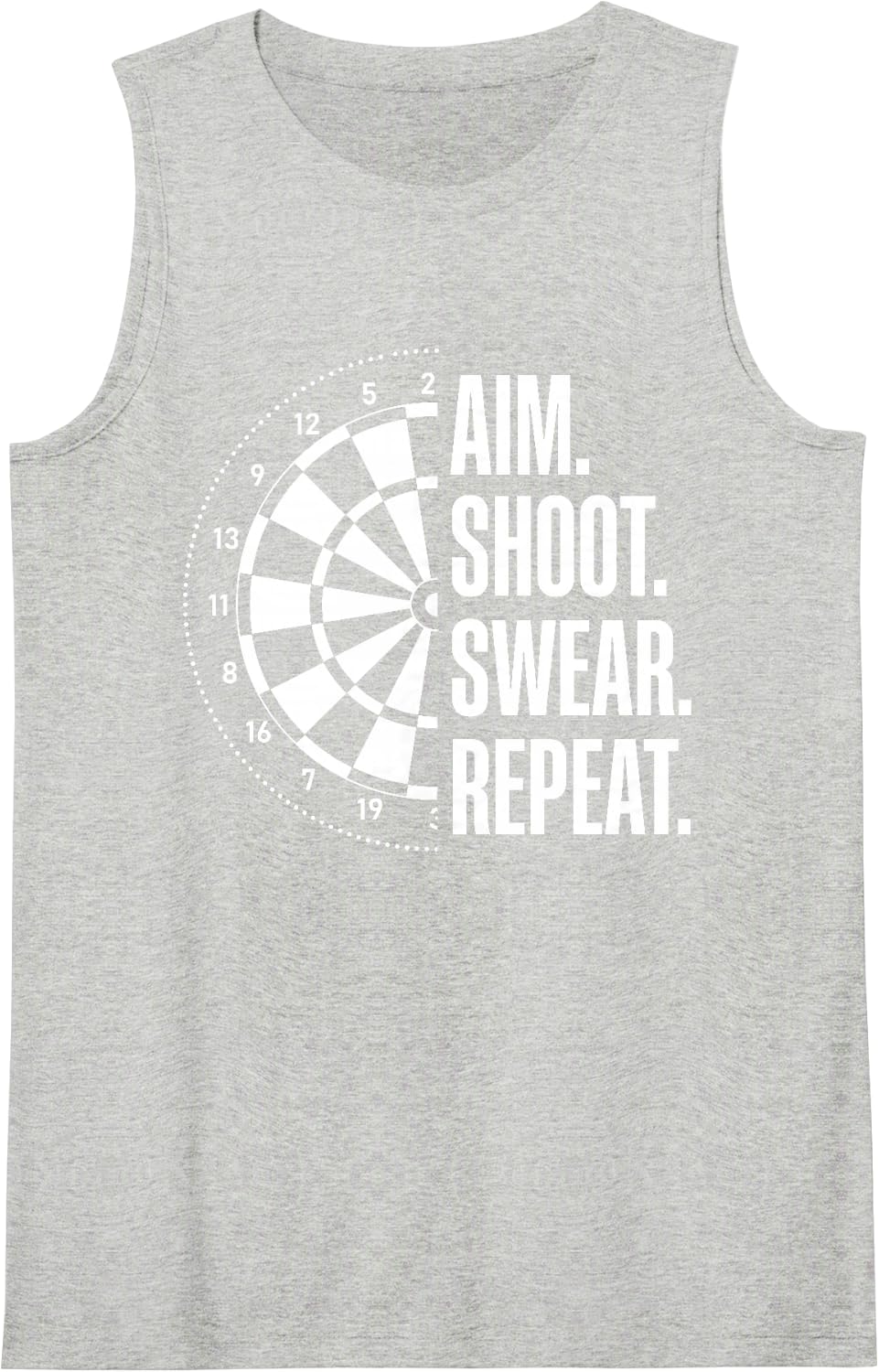Funny Darts Art for Men Women Kids Dart Board Dart Player Sleeveless Tank Top - Heather Grey