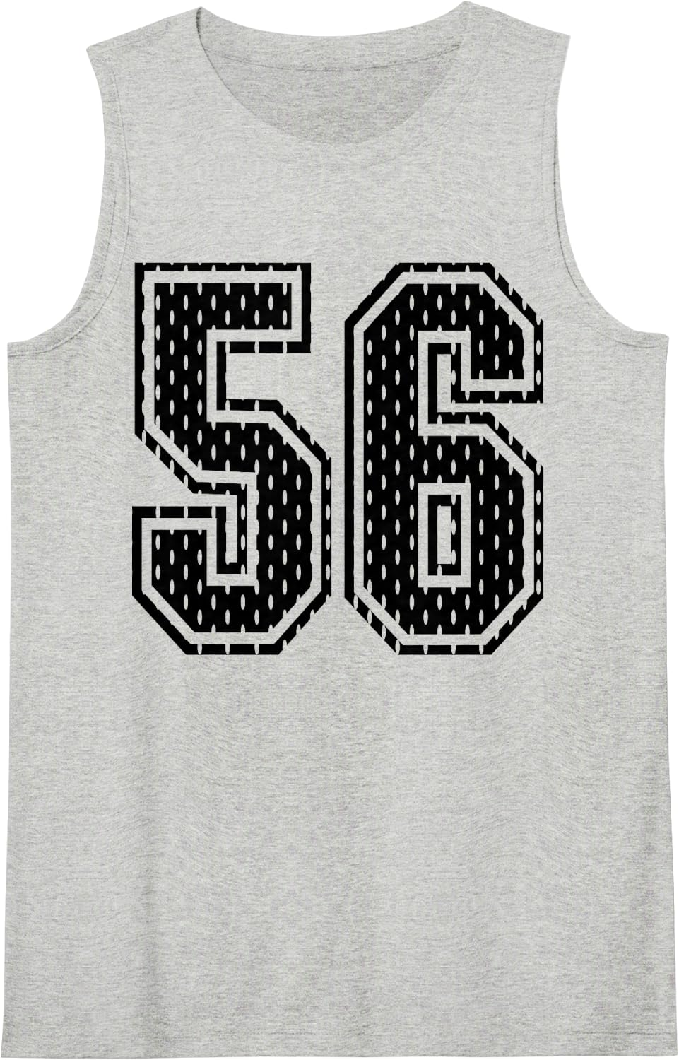 Black Number 56 Sports Fan #56 Jersey Shirt Team Player Tank Top - Heather Grey